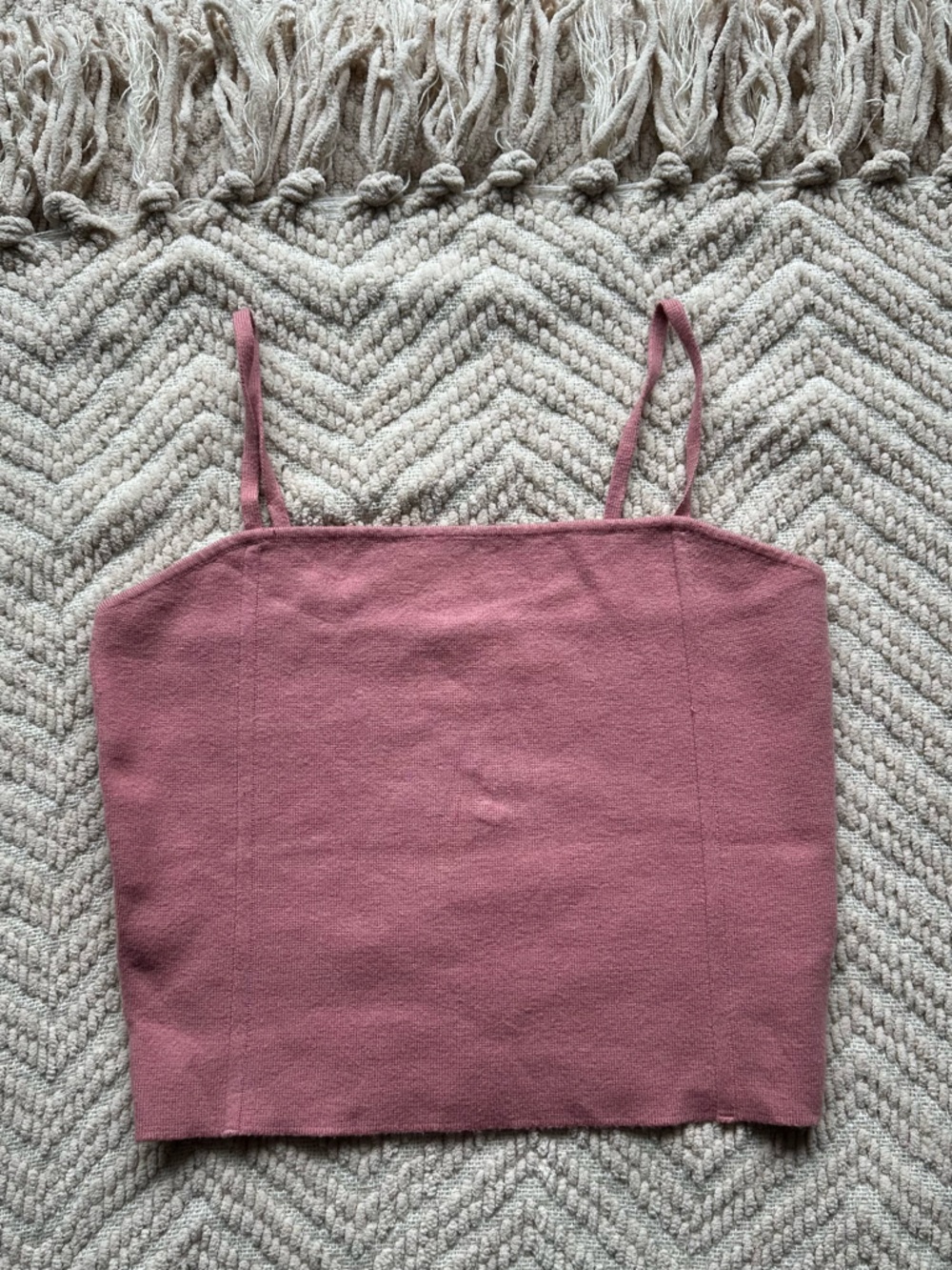 Express Mauve Pink Spaghetti Strap Crop Top